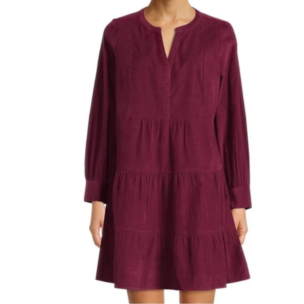 Time and Tru Burgundy Corduroy Dress